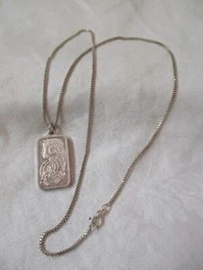 Vintage Suisse 999 Sterling 1/2 ounce Lady Fortuna Pendant with 835 Silver Chain - Picture 1 of 5