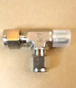 Parker Stainless Run Tee Union 8MRT8N-316, 1/2" A-LOK Tube x 1/2" NPT Pipe - Picture 1 of 4