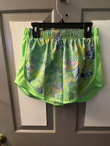 Nike WOMEN'S Dri-Fit Tempo Printed Running Shorts Size XS DX0207-398 Green Multi - Picture 1 of 12