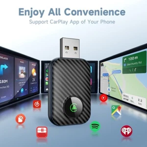 Adaptador USB 2 en 1 Inalámbrico Carplay Android/ios Serie Fibra de Carbono - Imagen 1 de 8
