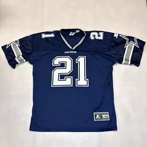 VTG Dallas Cowboys Starter 90s NFL Deion Sanders Jersey L/XL Blue Football USA - Picture 1 of 15
