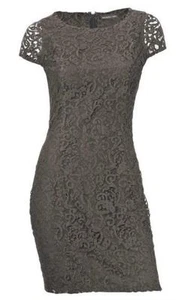 PATRIZIA DINI KLEID SPITZENKLEID BLICKDICHT GEFÜTTERT KHAKI 38 40 NEU - Bild 1 von 2
