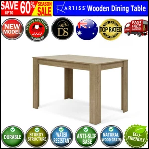 Artiss Dining Table 4 Seater Wooden Kitchen Tables Oak 120cm Cafe Restaurant New - Picture 1 of 10