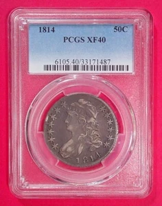 1814 Capped Bust Half Dollar PCGS XF-40 (A518) - Picture 1 of 12