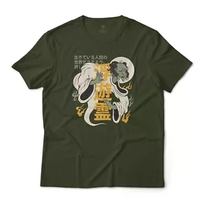 Camiseta de Algodón Ligera Premium Premium Scary Ghost Yurei de Arte Gráfico Folclórico Japonés - Imagen 1 de 6