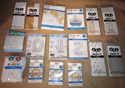 Globo Fiesta Cumpleaños Gigante #'s & Estrella, Confeti, Dorado.., Arco, Decoración LOTE Foto 1 de 4