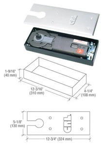 CRL CRL8372 Medium Duty 105 degree No Hold Open Low Profile Floor Mounted Closer - Picture 1 of 5