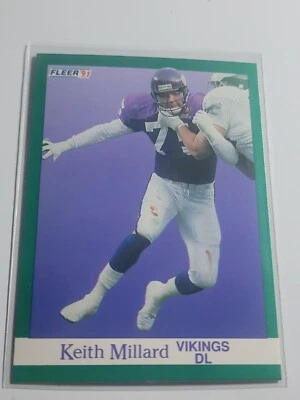 KEITH MILLARD 1991 Fleer #287.  VIKINGS - Image 1 of 2