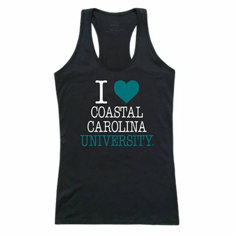 CCU Coastal Carolina University Chanticleers Womens Love Tank Top T-Shirt Black Cover