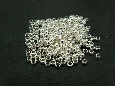 2mm Quetschperlen Crimp Perlen rund versilbert 2-10000 Stück SB 137 - Bild 1 von 2