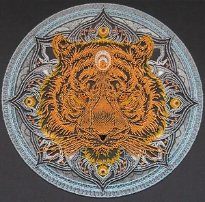 Abris Art Bead Embroidery Kit Sign Of Strength, Needlepoint Kit,DIY Beaded Tiger - Picture 1 of 10