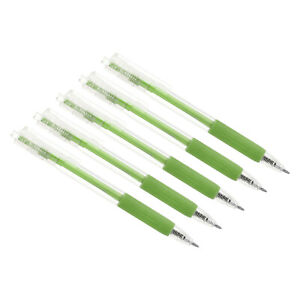 Black Gel Pens,20Pcs Fine Point Clear Rod With Green Soft Grip,0.5mm Roller Ball