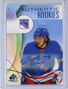 2024-25 SP Game Used Autographs Blue #240 Matt Rempe RC AUTO - New York Rangers - Picture 1 of 2