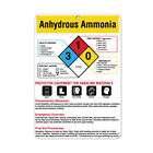 Aluminum Vertical Metal Sign Multiple Sizes Anhydrous Ammonia Hazard Nfpa Guides