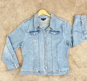 Woman’s Jacket CHARTER CLUB Jean Denim Button Down Collared XXL - Picture 1 of 12
