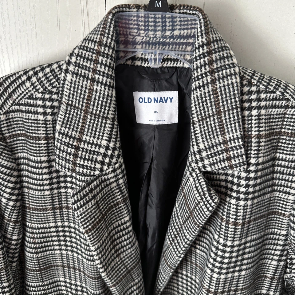 Blazer deportivo Old Navy para mujer gris a cuadros pata de gallo doble pecho talla XL NUEVO CON ETIQUETAS Foto 1 de 4