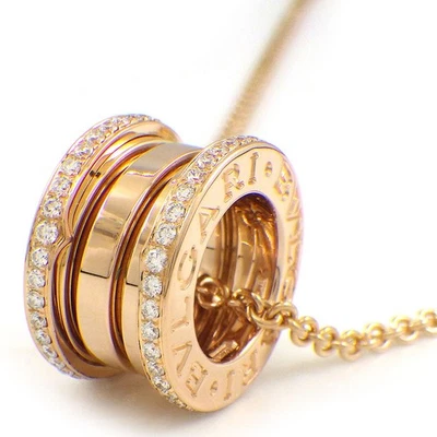 Collar BVLGARI B-ZERO1 350052 Borde Pavé Diamante Oro Rosa 750 (18K) Foto 1 de 4