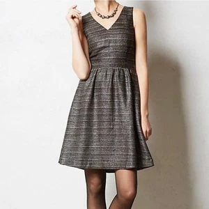 Anthropologie Moulinette Soeurs Glissade Kleid schwarz metallic Tweed Gr. 6 - Bild 1 von 15