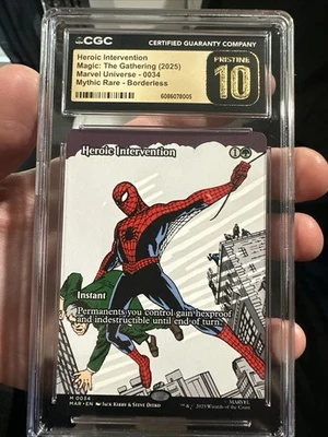 Heroic Intervention (Borderless) Marvel Eternal MTG Mythic CGC Pristine 10 Pop 1 - Image 1 of 4