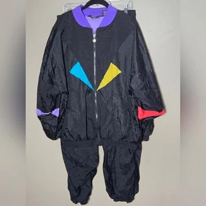 Chándal deportivo de lujo vintage años 80 Christian Dior Monsieur bloques de colores, grande - Imagen 1 de 11