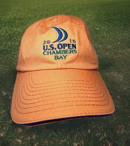 Cappello USGA US Open Chambers Bay regolabile cinturino arancione berretto da baseball golf 2015 - Foto 1 di 8