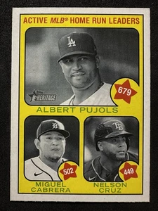2022 Topps Heritage - Active Leaders Albert Pujols, Miguel Cabrera, Nelson Cruz - Picture 1 of 2