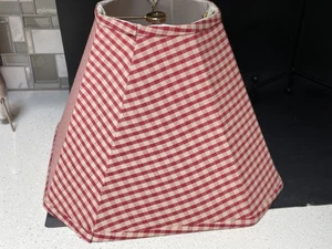 Red Gingham Octagonal Lamp Shade 9"h 13"w - Picture 1 of 7