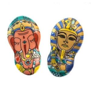 Tubbies Kutani Ware Chopstick Rests, Set Of 2, Featuring Gods: Tutankhamun And _ - Picture 1 of 6