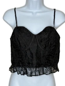 Intimately Free People Black Lace Corset Top Size Large Dark Romantic Whimsigoth - Picture 1 of 9