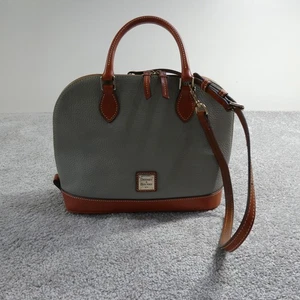 Dooney & Bourke Satchel Bag Grey Pebble Leather Crossbody Handtasche Logo - Bild 1 von 21