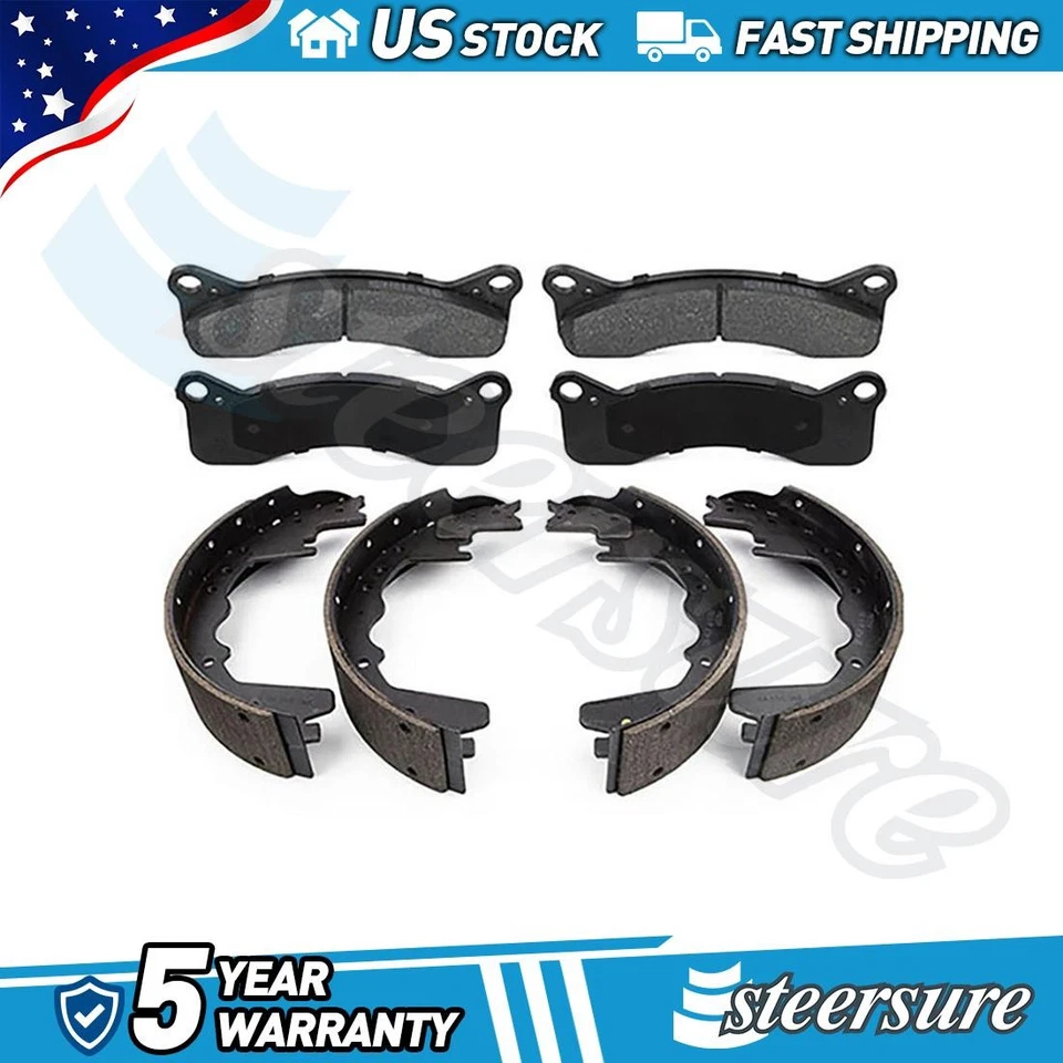 Juego de pastillas de freno de disco delanteras traseras zapata de freno de tambor para Ford F-250 1973-1975 Foto 1 de 4