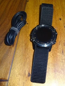 Reloj inteligente Garmin Fenix 5X Plus cristal de zafiro titanio banda negra GPS... COMO NUEVO - Imagen 1 de 4