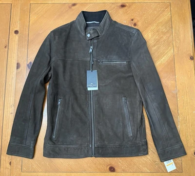 Chaqueta de cuero genuino nobuck - de Andrew Marc - marrón - pequeña - valor $650 Foto 1 de 4