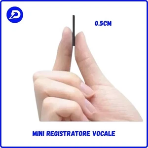 MINI REGISTRATORE VOCALE SPIA AMBIENTALE USB PROFESSIONALE ULTRASOTTILE 8GB MP3 - Afbeelding 1 van 12