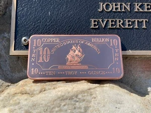 Barras lingotes de cobre 5x 10 oz .999 - diseño Mayflower Ship - CMC como nuevas - cobre - Imagen 1 de 12