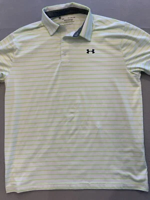 Camisa polo de golf Under Armour para hombre extra grande The Playoff verde lima a rayas Foto 1 de 4