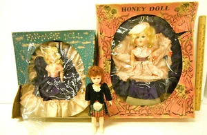 3 antike 40er Jahre Honig Puppen Elite Glamour Girl Hartplastik (1) Originalkarton  - Bild 1 von 5