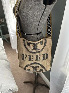 TORY BURCH FEED BAG BURLAP EXCLUSIVE..tote - Picture 1 of 8