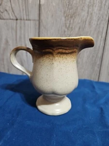 MIKASA Whole Wheat E8000 CREAMER / MINI PITCHER, Brown & Cream w/specks JAPAN - Picture 1 of 11