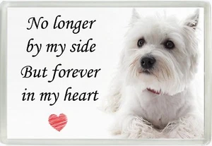 Westie Dog No Longer By My Side But Forever In My Heart Magnet Memorial Gift 776 - Picture 1 of 1
