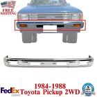 Front Bumper Face Bar Chrome With Fog Light Hoes For 1984-1988 Toyota Pickup 2Wd