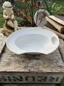 Plat à barbe - Sarreguemines - Faïence blanche - Photo 1/19