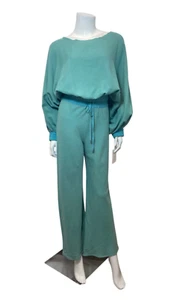 NWT Julie Harrah Ryan Top/Pant Set with Sash in Aqua Size M - Picture 1 of 12