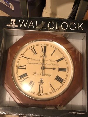 Chicago Lighthouse 12” Round SelfSet Wall Clock, Wood Frame - Image 1 of 2