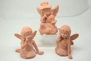 3 Cherub Terrakotta Figuren Fee Garten Deko Keypoint Taiwan - Bild 1 von 13