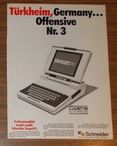 Seltene Werbung SCHNEIDER TargetPC portable Personal Computer 1988 - Bild 1 von 1