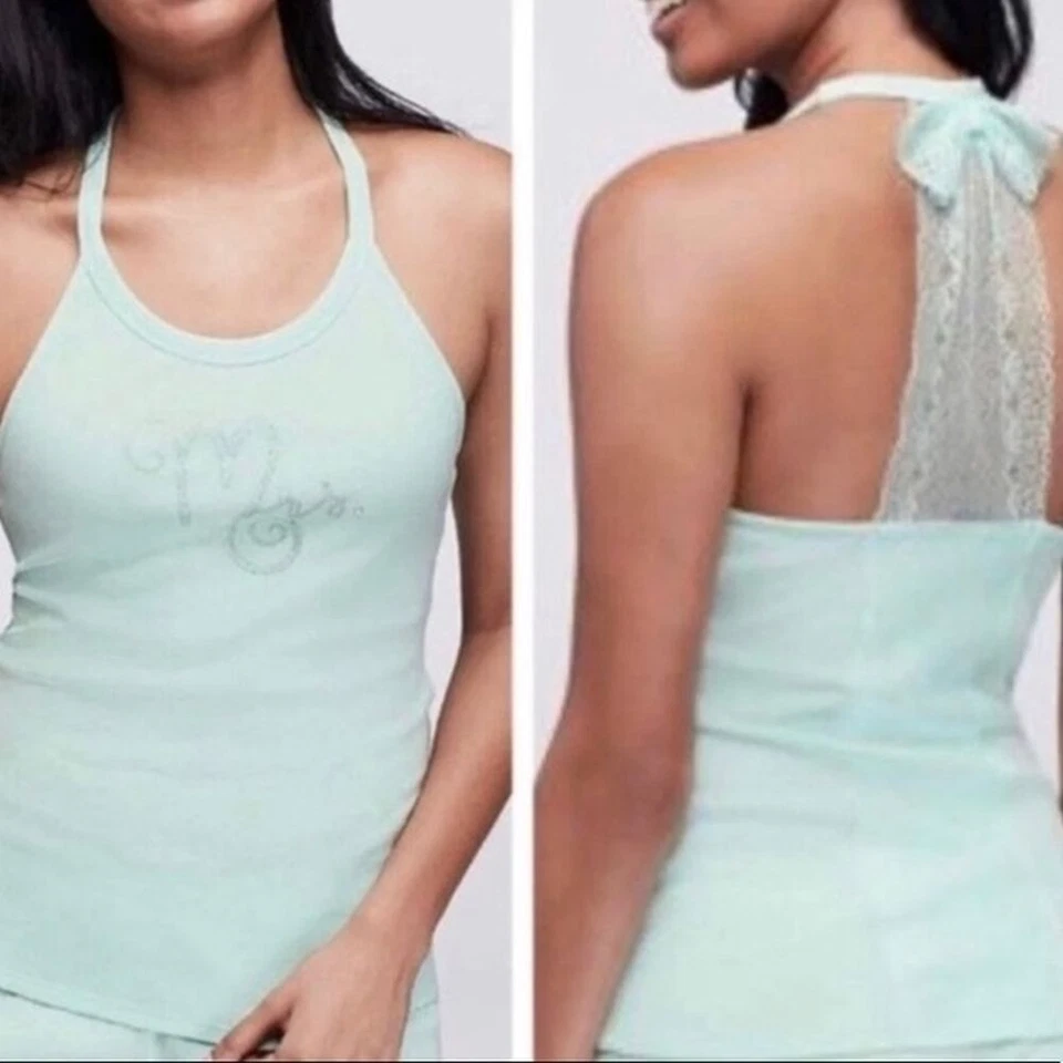 Betsey Johnson Bridal Pajama Tank Racerback Mrs Logo Size Medium