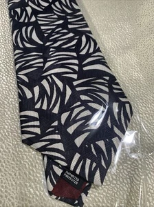Johnny Carson Men's Formal Polyester Necktie Black Silver GeometricPattern - Picture 1 of 7