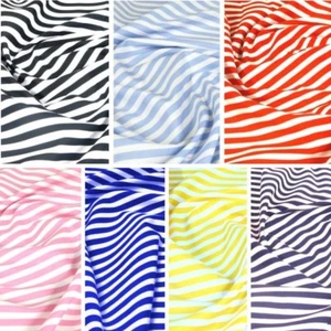100% Cotton Poplin Fabric Rose & Hubble 8mm Candy Stripes Striped Material - Picture 1 of 8