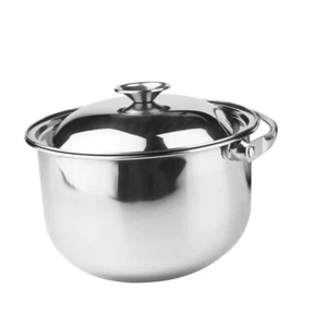 Stainless Steel Cooking Pot Pots Stock with Lid Work Soup Induction - Picture 1 of 12